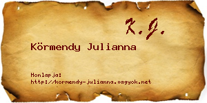 Körmendy Julianna névjegykártya
