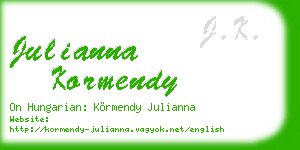 julianna kormendy business card